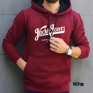 Mens Fashionable Sweatshirt Fabric (Wine) : Fleece, Round Neck Sweatshirt