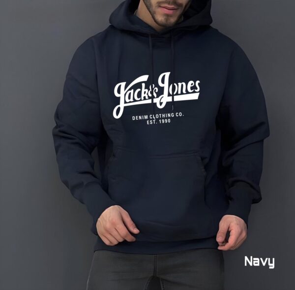 Mens Fashionable Sweatshirt Fabric (Navy) : Fleece, Round Neck Sweatshirt