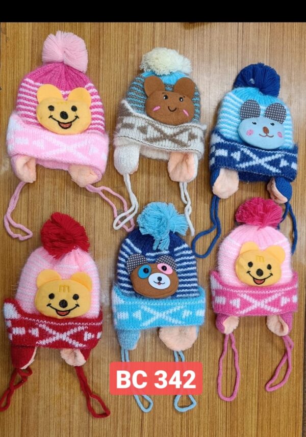 Multicolour Stylish Cute New Born Baby Infant Kids Accessories Winter Soft Cap with Fur